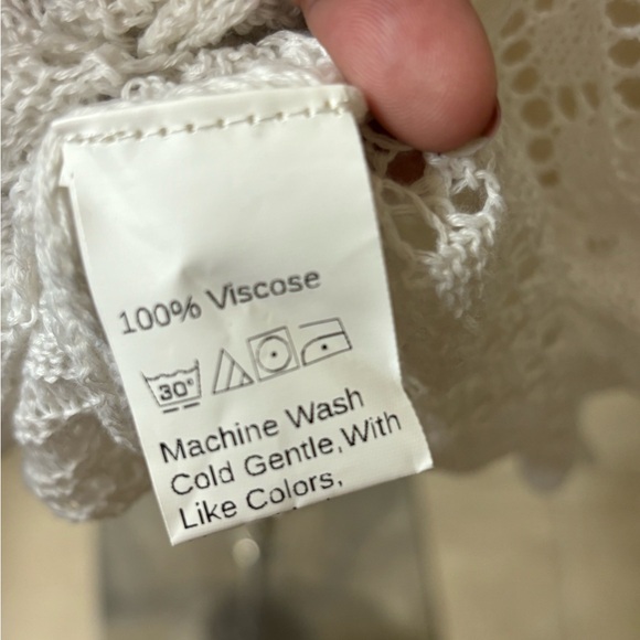 SHEIN White Crochet Swim Coverup - Picture 6 of 7